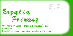 rozalia primusz business card